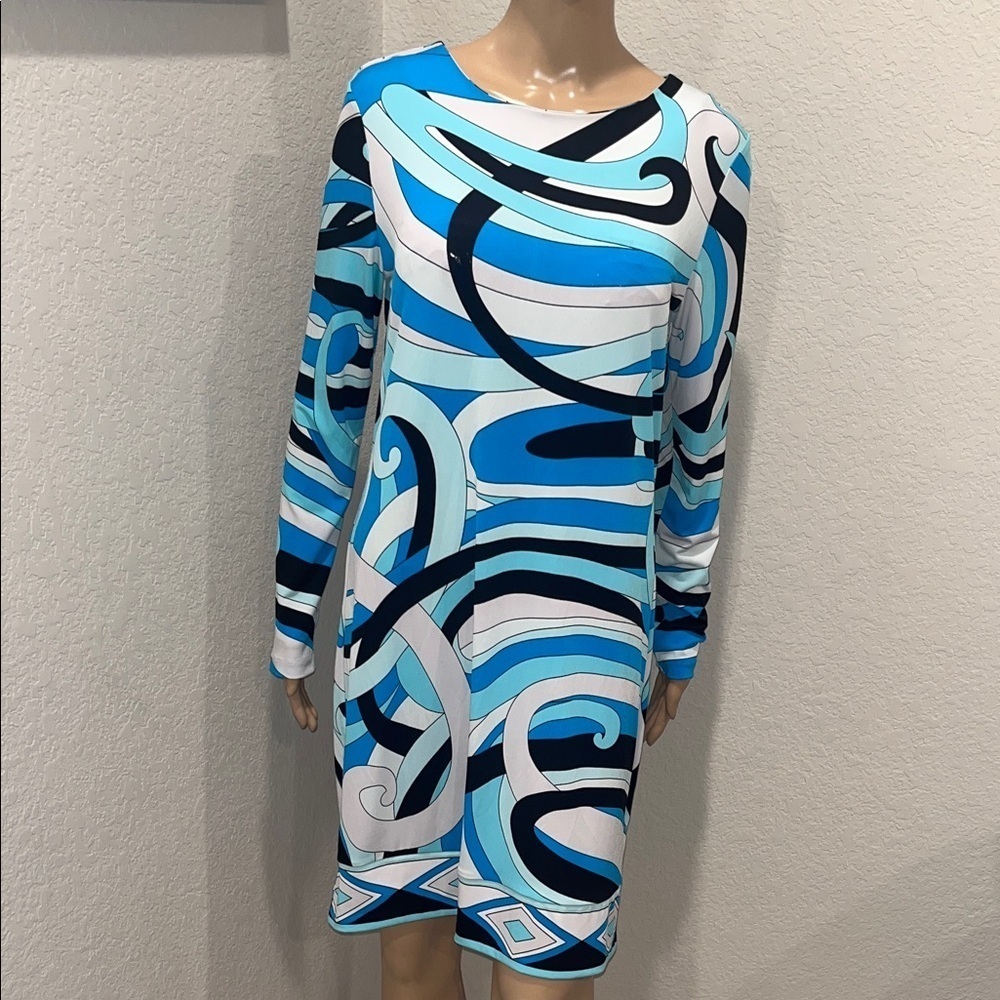 NWOT Vintage Michael Michael Kors Stylish Blue Patterned Dress